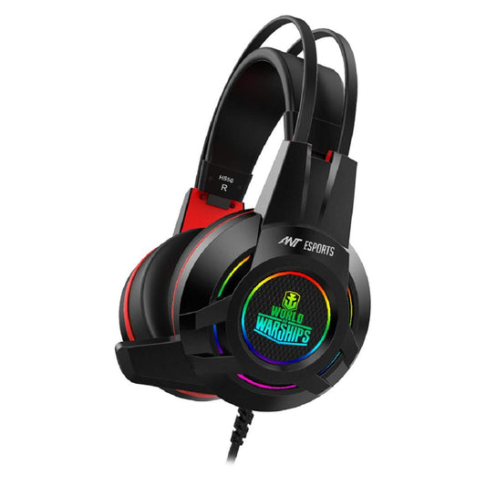 (Open Box) Ant Esports H550W Gaming Headset for PC / PS4 / Xbox One, Nintendo Switch, Computer and Mobile, World of War Ship Licensed – Black