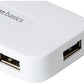 (Open Box) Amazon Basics 4 Port USB 2.0 Hub, 0.3M Length, 37.5 Grams White