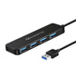 (Open Box) Amkette 4 Port Superspeed USB Hub 3.0 for PC/Laptops, Portable Data Hub with Hi-Speed Data Transfer Up to 5 GBPS |Charging Function| Strong and Durable| Power Supply Port and 80 cm Long Cable (Black)
