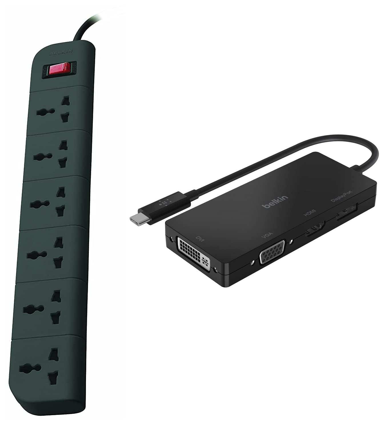(Open Box) Belkin USB-C to VGA Adapter + Charge (Supports HD 1080p Video Resolution, 60W Pass-Through Power for Connected Devices) MacBook Pro VGA Adapter, Black