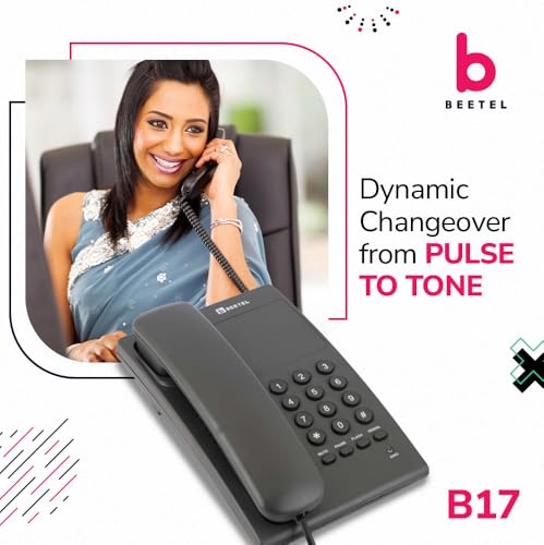 (Open Box) Beetel B11 Corded Landline Phone, Ringer Volume Control, LED for Ring Indication, Wall/Desk Mountable, Classic Design, Clear Call Quality, Mute/Pause/Flash/Redial Function (Made in India)(Black)(B11)