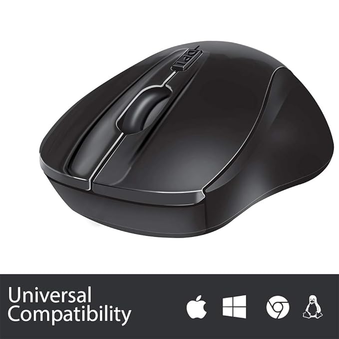 (Open Box) Quantum QHM262W Cordless Wireless Mouse (Black)