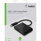 (Open Box) Belkin USB-C to VGA Adapter + Charge (Supports HD 1080p Video Resolution, 60W Pass-Through Power for Connected Devices) MacBook Pro VGA Adapter, Black