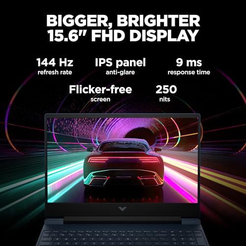 (BRAND REFURBISHED)HP Victus Gaming Laptop,Windows 11 Home,AMD Ryzen 5 5600H,4Gb RTX 3050 Gpu,15.6-Inch (39.6 Cm),Fhd,IPS,144Hz,16Gb Ddr4,512Gb Ssd,Backlit Kb,B&O,9Ms Response Time,Dual Speakers (Blue,2.37 Kg),Fb0106Ax