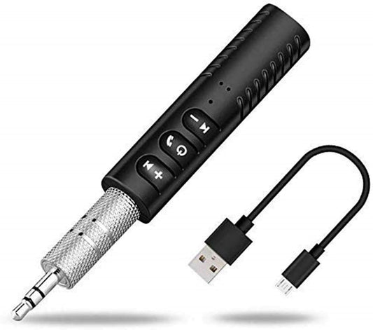 (Open Box) Sounce Bluetooth 5.0 Receiver for Car, Noise Cancelling Bluetooth AUX Adapter, Bluetooth Music Receiver for Home Stereo/Wired Headphones/Hands-Free Call, 16H Battery Life