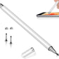Dyazo Aluminium Fine Point Stylus Pen with Spare Disk for Touch Screens Devices, Compatible with iPad/iPhone/X/XR, Amazon Kindle and All Android/iOS Smart Phones and Tablets (White)
