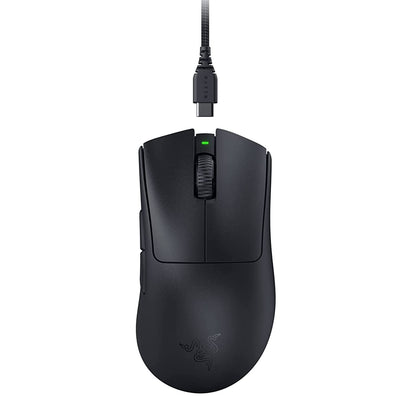 (OPEN BOX) Razer DeathAdder Essential Wired Gaming Mouse I Single-Color Green Lighting I 6400DPI Optical Sensor- Black - RZ01-03850100-R3M1