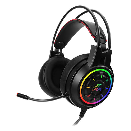 (Open Box) Ant Esports H707 HD RGB Wired Gaming Headset | Noise Cancelling Over-Ear Headphones with Mic for PC / PS4 / Xbox One/Nintendo Switch/Mac