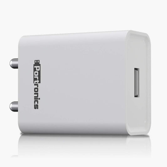 (Open Box) Portronics Adapto 62 POR-1062 USB Wall Adapter with 2.4A Fast Charging Single USB Port Without Cable for All iOS & Android Devices (White)