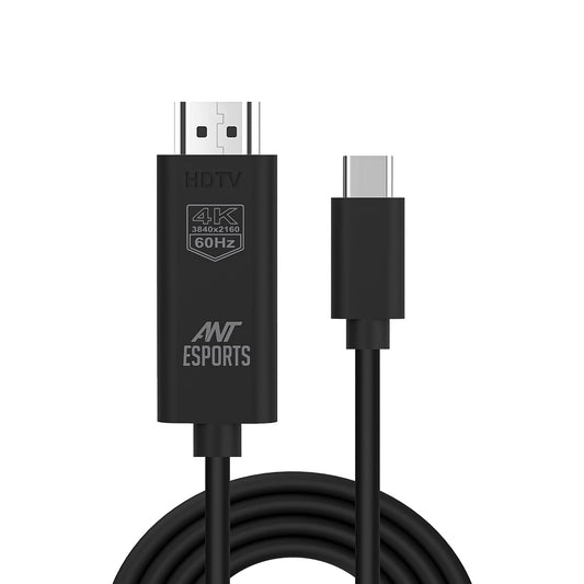 (Open Box) Ant Esports AECH18 High-Definition USB-C to HDMI Cable 1.8 meters / 5.9 FT (4K 60Hz) Compatible with Windows, Apple, Linux, Android – Black