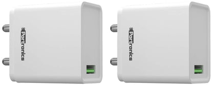 (Open Box)Portronics Adapto One,18W 3A Mach USB Charging Adaptor Comes with 1M Type C Cable Single Port Wall Charger for iPhone 11/Xs/Xs Max/Xr/X/8/7/6/Plus,Ipad Pro/Air 2/Mini 3/Mini 4,Samsung S4/S5,White