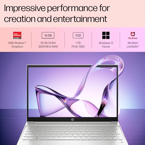 (BRAND REFURBISHED)HP Pavilion 15, AMD Ryzen 5 5500U, 15.6-inch (39.6 cm), FHD, 16GB DDR4, 1TB SSD, AMD Radeon graphics, FPR, 720p HD camera, Backlit KB, Audio by B&O (Win 11, MSO 2021, Silver, 1.75 kg), eh1047AU