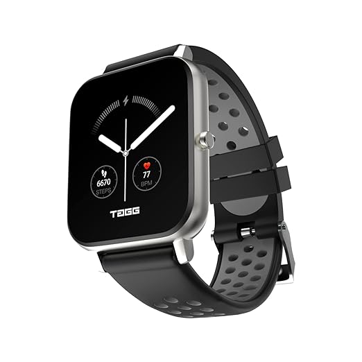 (Open Box) TAGG Verve Sense Smartwatch with 1.70'' Large Display, Real SPO2, and Real-Time Heart Rate Tracking, 7 Days Battery Backup, IPX67 Waterproof