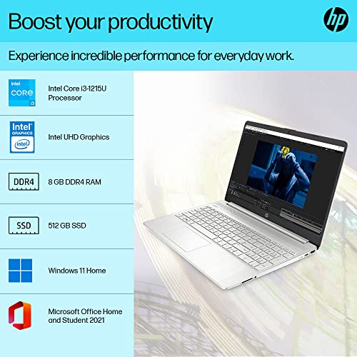 (BRAND REFURBISHED)HP Laptop 15s, Intel Celeron N4500, 15.6-inch (39.6 cm), HD, 8GB DDR4, 512GB SSD, Intel UHD Graphics, 720p HD Camera, Thin & Light, Dual Speakers (Win 11, Black, 1.65 kg), fq3066TU