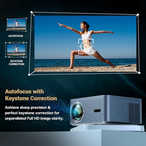 (Open Box) Lifelong Lightbeam Smart Projector for Home 4K Support, Native 720p HD Resolution, 2500 Lumen, Rotabable Design, Speaker, Android 11 with Built-in Apps (Netflix, Prime, Youtube) WiFi, 100''Max Display