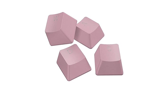 (Open Box) Razer Doubleshot PBT Keycap Upgrade Set for Mechanical & Optical Keyboards: Compatible with Standard 104/105 US and UK layouts - Quartz Pink - RC21-01490300-R3M1