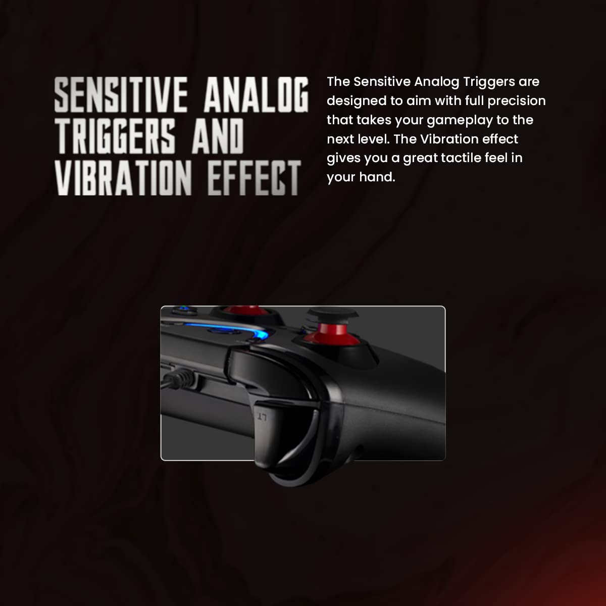 (Open Box) Cosmic Byte ARES Wireless Controller for PC, Magnetic Triggers, Accurate Joysticks, Dual Vibration, Backit LED Buttons, USB Extension Cable (Black)