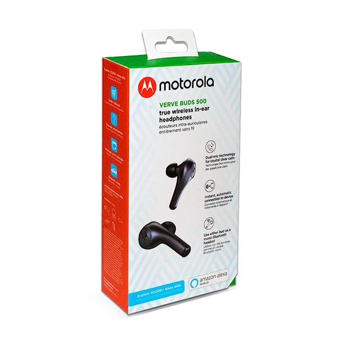 (Open Box) Motorola Verve Buds 500 True Wireless Bluetooth In-Ear Headphones with Mic - Black