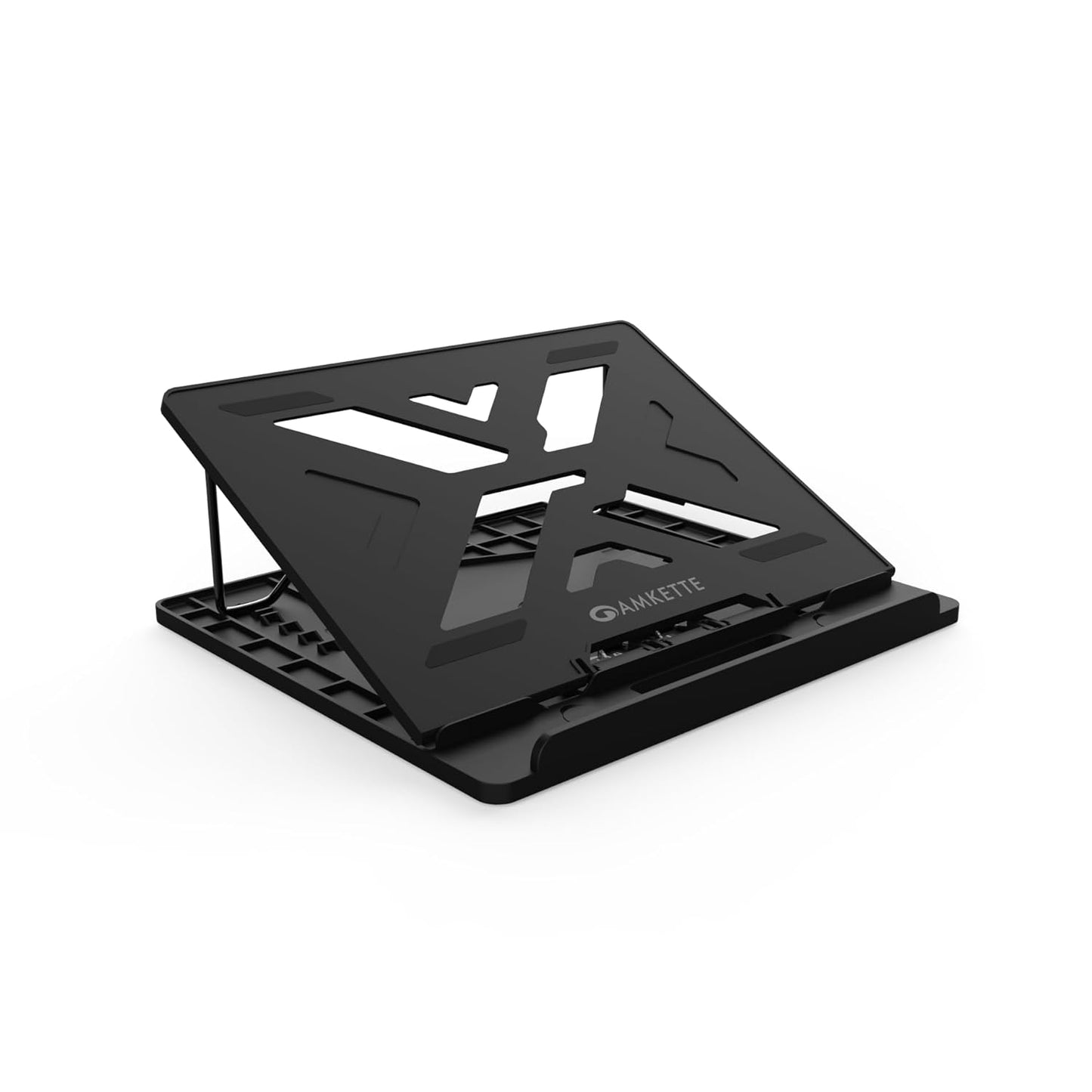 (Open Box) Amkette Ergo View Laptop Stand with 7 Adjustment Levels for laptops up to 15.6 inches (12 inch /13 inch /14.1 inch /15.6 inch) (Black)