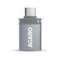 AGARO Micro USB to USB A Female OTG Adapter- (Metallic Grey)