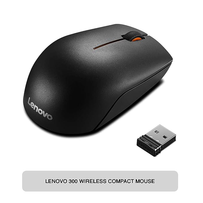 (Open Box) Lenovo 300 Wireless Compact Mouse, 1000 DPI Optical sensor, 2.4GHz Wireless Nano USB, 10m range, 3-button(left,right,scroll) upto 3M left/right clicks & 1yr battery, Ambidextrous, Ergonomic GX30K79401