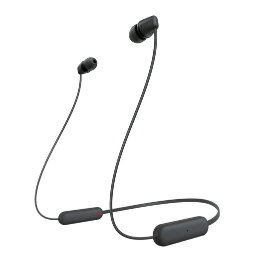(Open box)Sony WI-C100 Wireless Headphones with Customizable Equalizer for Deep Bass & 25 Hrs Battery, DSEE-Upscale, Splash Proof, 360RA, Fast Pair, in-Ear Bluetooth Headset with mic for Phone Calls (Black)
