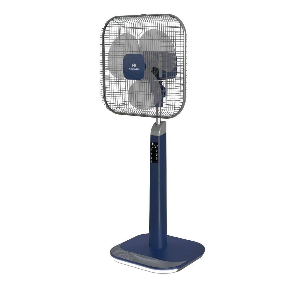 Havells 400mm LED Pedestal Fan with Remote | Square Wire Guard | Color Changeable LED Base | Breeze & Sleep Mode | Superior Low Voltage Performance | 2 Year Warranty | Brown & Black | Aindrila