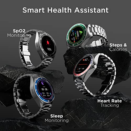 (Open Box) Fire-Boltt Quantum BSW088 Luxury & Sporty Stainless Steel Smartwatch, 1.28" Bluetooth Calling, 2 Looks in 1 Watch, High Resolution of 240 * 240 Px & TWS Connection