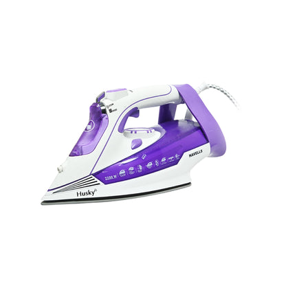 Havells Plastic Husky 2200 W Steam Iron With Auto Shut Off, Steam Boost, Vertical, Horizontal Ironing, Anti Drip, Self-Cleaning&Anti Calc Technology. (Purple), 2200 Watts