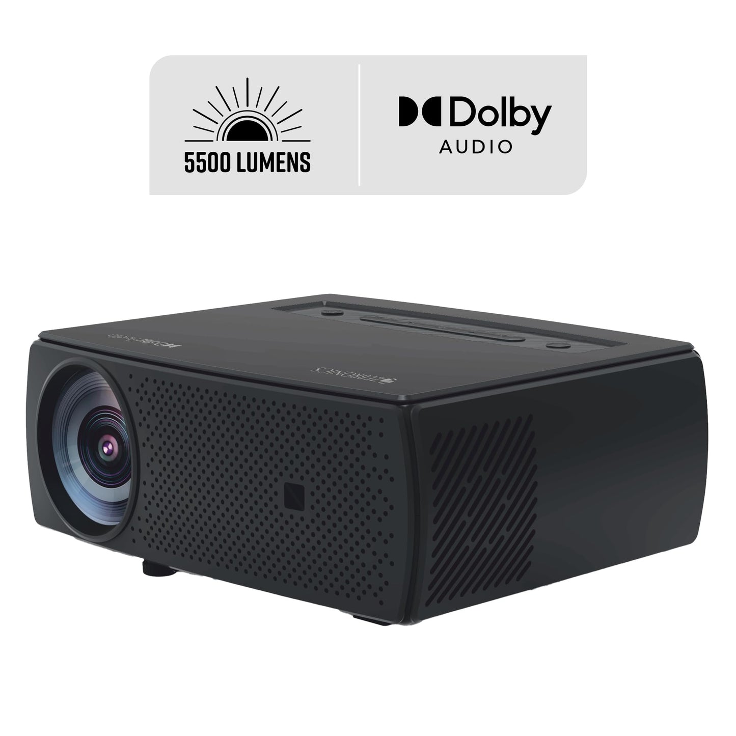 (Open Box) ZEBRONICS PIXAPLAY 15 Smart LED Projector with Dolby Audio, 5500 lumens, 4K Support, 180 Inch Screen Size, Supports Miracast, Bluetooth, USB, HDMI, WiFi, APP Support, 1080p Native