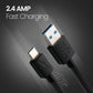 (Open Box)  FLiX (Beetel) USB to Type C PVC Data Sync & 2A Smartphone Fast Charging Cable, Made in India, 480Mbps Data Sync, Tough Cable, 1 Meter Long USB Cable for USB Type C Devices Black XCD-C12
