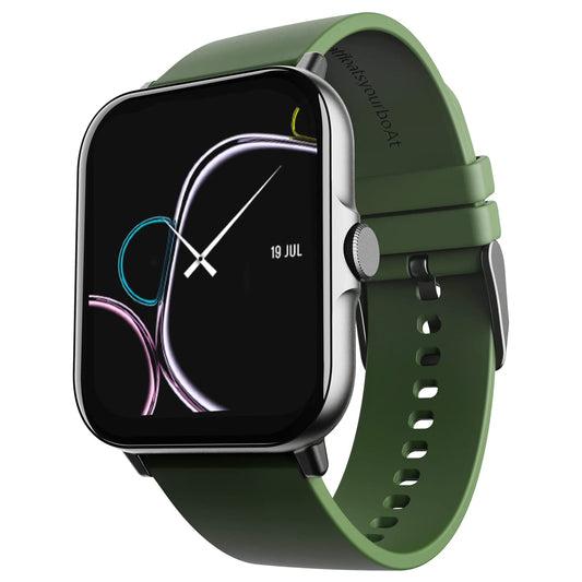 (Open box)boAt Wave Ultima Max Smart Watch w/ 1.9" & 2.5D Curved Display, Wireless Charging w/Upto 10 Days Battery Life, Multiple Watch Faces, HR & SpO2 Monitoring, 25 Sports Modes, IP68(Olive Green)