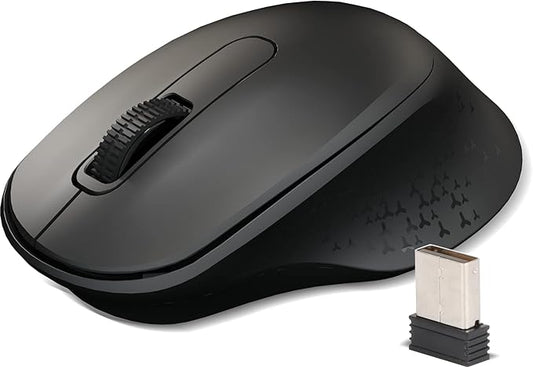 (Open Box) Zebronics Zeb-AKO Wireless Mouse, 2.4GHz with USB Nano Receiver, High Precision Optical Tracking, 3 Buttons, Silent Clicks, Plug & Play, for PC/Mac/Laptop