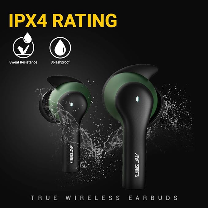 (Open Box) Ant Esports Infinity Bluetooth Truly Wireless in Ear Earbuds, Gaming Earbuds | Low Latency with Dedicated Gaming Mode | Bluetooth 5.0 |IPX4 Rating | Upto 25Hrs Playtime with mic