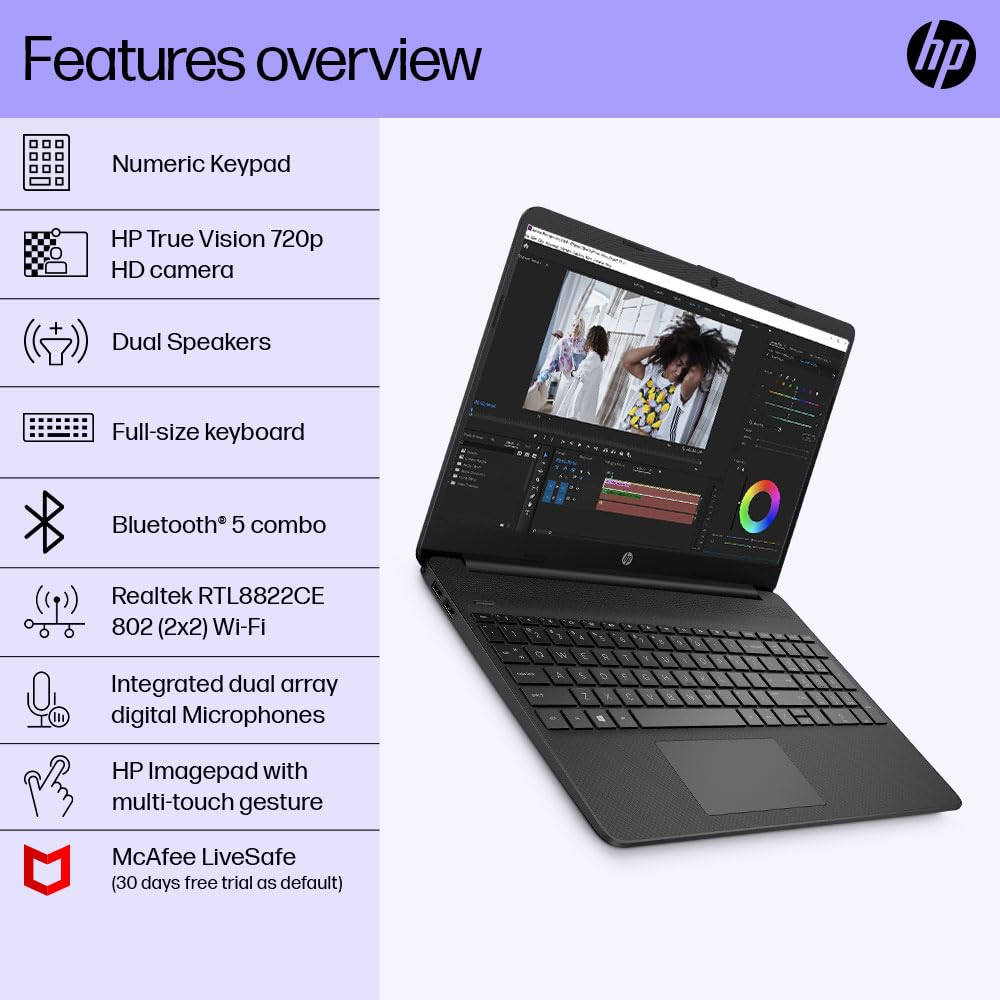 (BRAND REFURBISHED)HP Laptop 15s, Intel Celeron N4500, 15.6-inch (39.6 cm), HD, 8GB DDR4, 512GB SSD, Intel UHD Graphics, 720p HD Camera, Thin & Light, Dual Speakers (Win 11, Black, 1.65 kg), fq3066TU