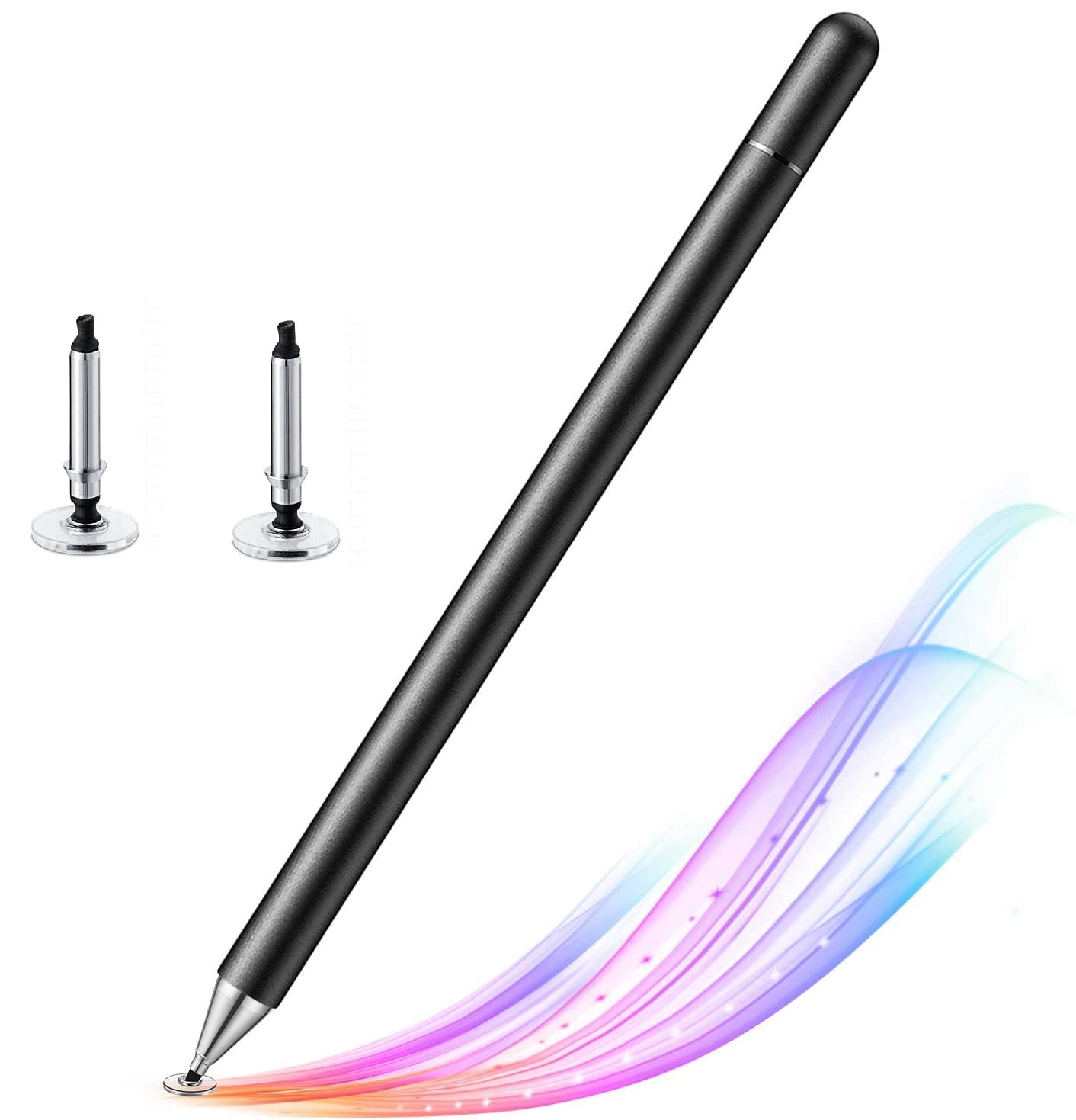 Dyazo Aluminium Fine Point Stylus Pen with Spare Disk for Touch Screens Devices, Compatible with iPad/iPhone/X/XR, Amazon Kindle and All Android/iOS Smart Phones and Tablets (White)