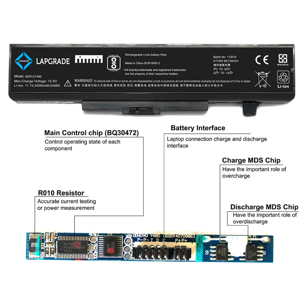 (Open Box) Lapgrade Compatible Laptop Battery for Lenovo Ideapad G400 G405 G410 Series (Black)