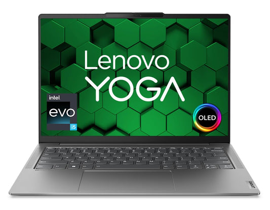 (BRAND REFURBISHED)Lenovo Yoga Slim 6 Intel Evo Core i5 1340P 14"(35.5cm) WUXGA OLED 400Nit Laptop (16GB/512GB SSD/Win 11/Office 2021/Backlit KB/1Yr Warranty/Alexa/3 month Game Pass/Storm Grey/1.35Kg), 82WV005JIN