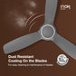 Havells 1200mm Inox BLDC Motor Ceiling Fan | Premium Look with RF Remote, 100% Copper, Upto 60% Energy Saving | Aerodynamic Ribbed Blades, Low Noise, Dust Resistant | (Pack of 1, Pearl White)