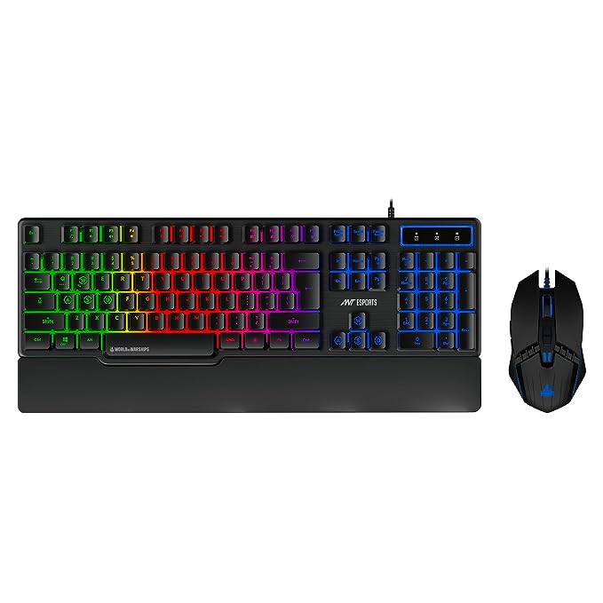 (Open Box) Ant Esports KM500W Gaming Backlit Keyboard and Mouse Combo, LED Wired Gaming Keyboard, Ergonomic & Wrist Rest Keyboard, Programmable Gaming Mouse for PC/Laptop/Mac- World of Warships Edition