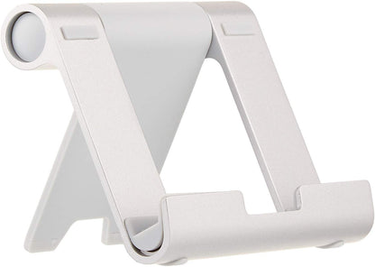 (Open Box) AmazonBasics Multi-Angle Portable Stand for Mobile Phones, Tablets and E-readers, Silver