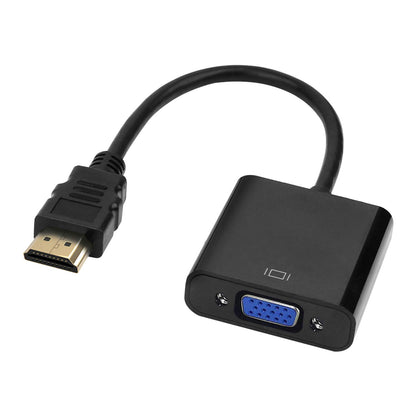 (Open Box)Tizum HDMI to VGA Adapter/Connector/Converter Cable 1080P (Male to Female) for Media Players, Xbox, Projector, Computer, Laptop, TV & More | Full HD Resolution | Compact Design | Black