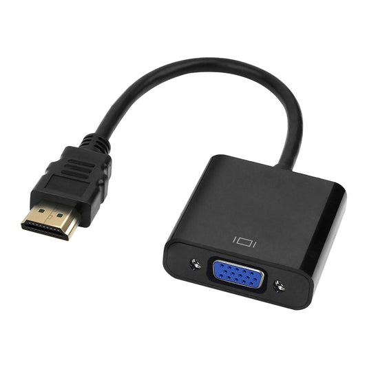 (Open Box)Tizum HDMI to VGA Adapter/Connector/Converter Cable 1080P (Male to Female) for Media Players, Xbox, Projector, Computer, Laptop, TV & More | Full HD Resolution | Compact Design | Black