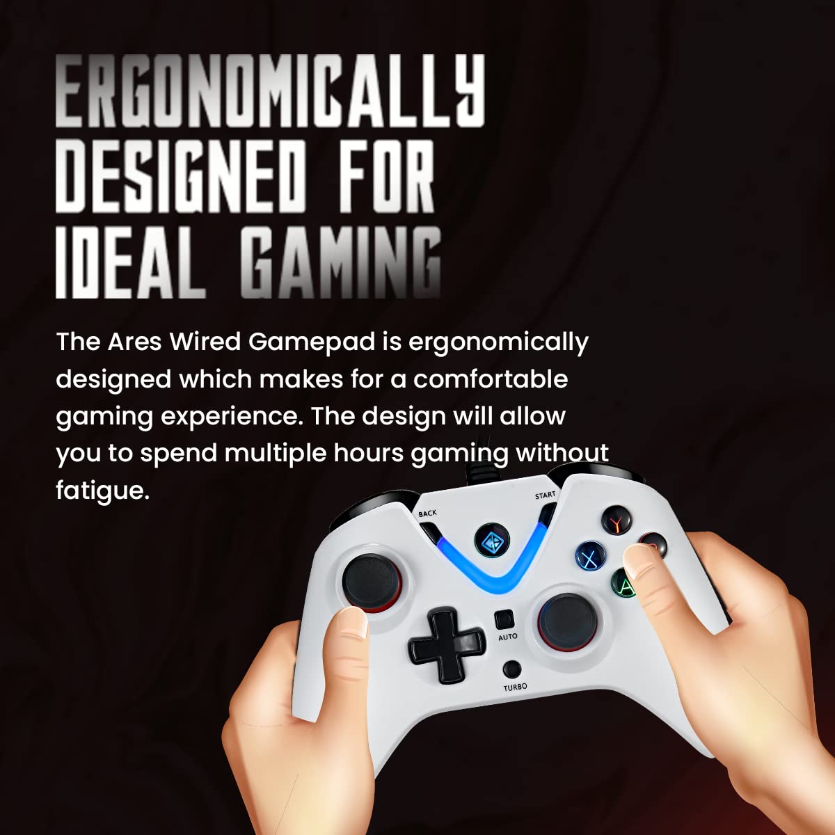 (Open Box) Cosmic Byte ARES Wireless Controller for PC, Magnetic Triggers, Accurate Joysticks, Dual Vibration, Backit LED Buttons, USB Extension Cable (Black)