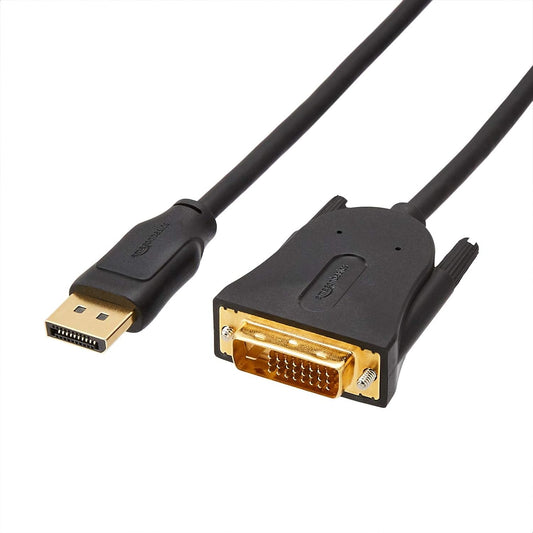 (Open Box) AmazonBasics DisplayPort to DVI Cable for Personal Computer - 10 Feet (Black)