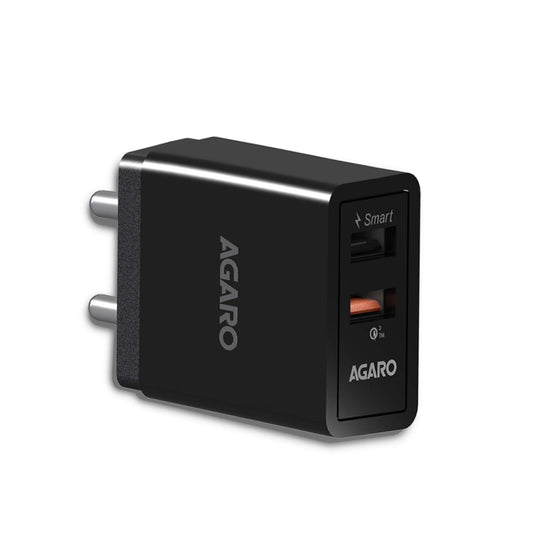 AGARO Blaze Qualcomm Certified Dual Port Quick Wall Charge Adapter 5.4A