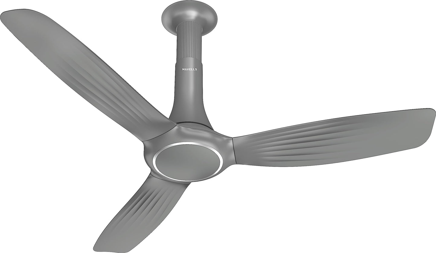 Havells 1200mm Inox BLDC Motor Ceiling Fan | Premium Look with RF Remote, 100% Copper, Upto 60% Energy Saving | Aerodynamic Ribbed Blades, Low Noise, Dust Resistant | (Pack of 1, Pearl White)