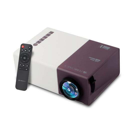 (Open Box) Zebronics Pixaplay 11 Portable LED Projector with FHD 1080p Support | 1500 Lumens | 150'' Large Screen | Dual Power Input,Built-in-Speaker, Remote Control and a Compact Design