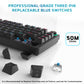 (Open Box) EvoFox Katana X2 TKL Mechanical Gaming Keyboard | 3‑Pin Replaceable Clicky Blue Switches, Dynamic Backlighting, All Keys Anti‑Ghosting, Volume Knob, Copilot, Xbox Gamebar, Screenshot & More (Black)