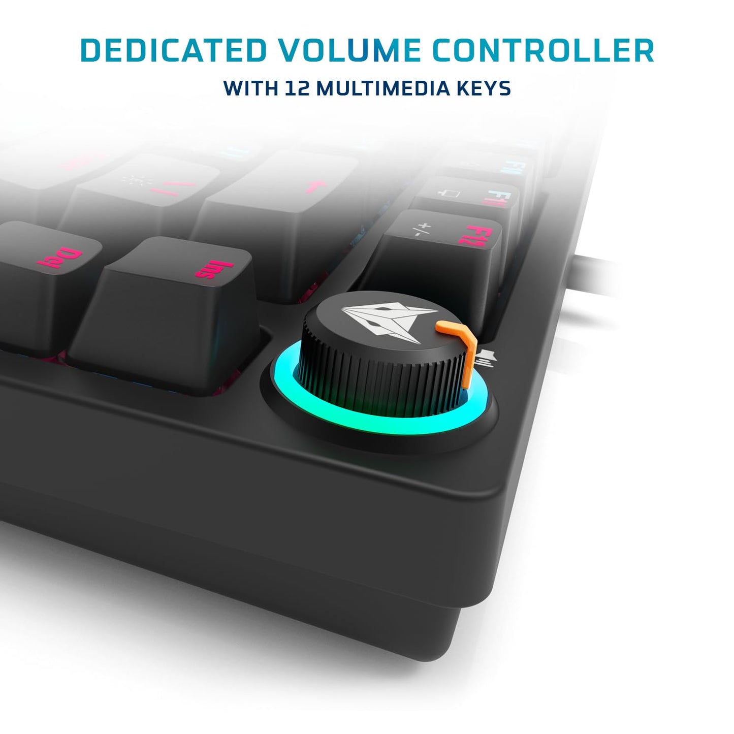 (Open Box) EvoFox Katana X2 TKL Mechanical Gaming Keyboard | 3‑Pin Replaceable Clicky Blue Switches, Dynamic Backlighting, All Keys Anti‑Ghosting, Volume Knob, Copilot, Xbox Gamebar, Screenshot & More (Black)